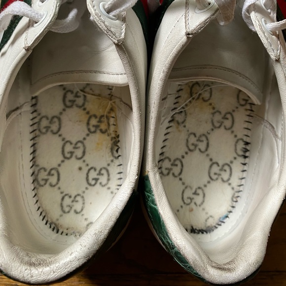 GUCCI Women's Ace Leather Sneaker, White, Precious - Picture 12 of 16